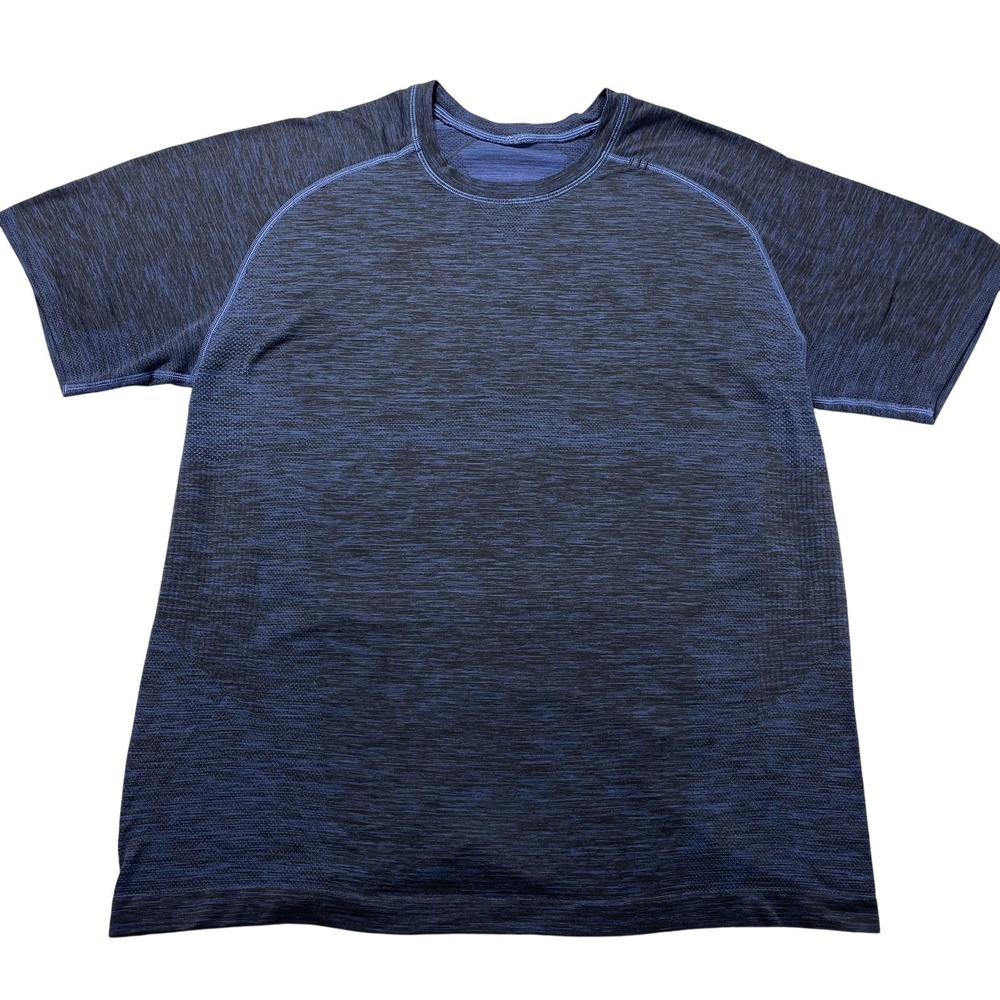 Lululemon Shirt Mens Large Blue Short Sleeve Seamless Athletic Running Training
